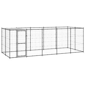 Outdoor Dog Kennel Steel with Roof 130.2 ftÂ¬â‰¤