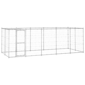 Outdoor Dog Kennel Galvanized Steel with Roof 130.2 ftÂ¬â‰¤