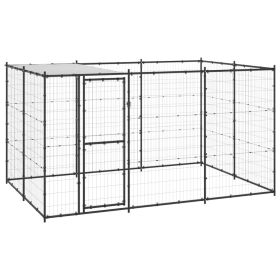 Outdoor Dog Kennel Steel with Roof 78.1 ftÂ¬â‰¤