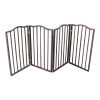 Pet Gate &ndash; Dog Gate for Doorways; Stairs or House &ndash; Freestanding; Folding; brown; Arc Wooden