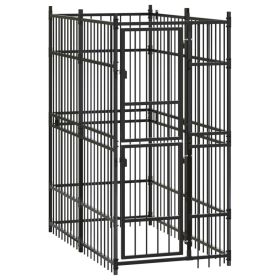 Outdoor Dog Kennel Steel 19.8 ftÂ²