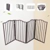 Pet Gate &ndash; Dog Gate for Doorways; Stairs or House &ndash; Freestanding; Folding; brown; Arc Wooden