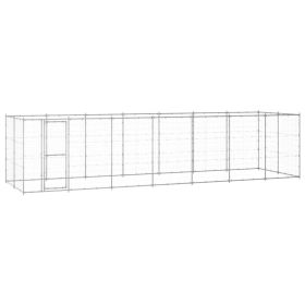 Outdoor Dog Kennel Galvanized Steel 182.3 ftÂ²