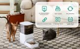 Automatic Cat Feeder; Timed Cat Feeder with APP Control; Dog Food Dispenser with Stainless Steel & Lock Lid; Up to 20 Portions 10 Meals Per Day; 30S V