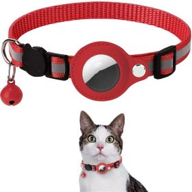 Pet Collar With Bell Airtag Reflective Collar (Color: )