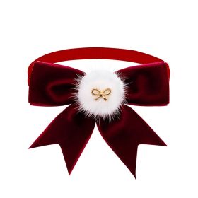 Pet Tie Solid Color Bow Jewelry Suede Adjustable (Option: )