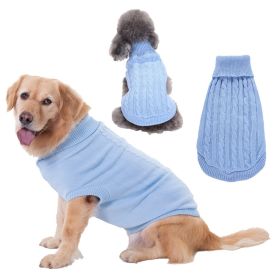 Dog Sweater Warm Pet Sweater Dog Sweaters for Small Dogs Medium Dogs Large Dogs Cute Knitted Classic Clothes Coat for Dog Puppy (Color: light blue, size: medium)