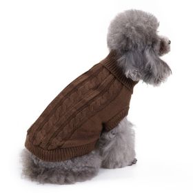 Dog Sweater Warm Pet Sweater Dog Sweaters for Small Dogs Medium Dogs Large Dogs Cute Knitted Classic Clothes Coat for Dog Puppy (Color: Brown, size: large)