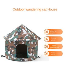 Stray cat and dog removable and Waterproof house; The best gift for a stray cat and dog; pet cage; removable and washable tent (colour: S code, size: Round dimple color)