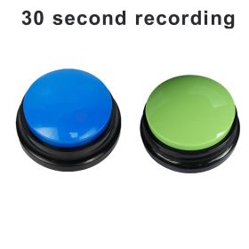 2Pcs Recordable Talking Button Pet Child Interactive Toy Voice Recording Sound Buttons Answer Buttons Pet Training Tool Dog Toys (Ships From: CN, Color: blue - green)