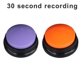 2Pcs Recordable Talking Button Pet Child Interactive Toy Voice Recording Sound Buttons Answer Buttons Pet Training Tool Dog Toys (Ships From: CN, Color: purple - orange)