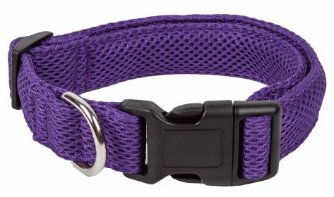 Pet Life 'Aero Mesh' 360 Degree Dual Sided Comfortable And Breathable Adjustable Mesh Dog Collar (Color: PURPLE, size: large)