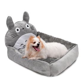 Fashion House Cartoon-Design Sofa Soft Warm Cotton Nest Pet Dog Beds Puppy Kennel (Color: Grey, size: M)