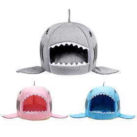 Shark Shape House Beds Tent Mat Small Dog Cat Puppy Beds Soft Dog House For Large Dogs Beds (Color: Grey, size: 50x50x48 cm)