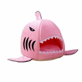 Shark Shape House Beds Tent Mat Small Dog Cat Puppy Beds Soft Dog House For Large Dogs Beds (Color: Pink, size: 50x50x48 cm)