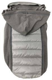 Pet Life 'Apex' Lightweight Hybrid 4-Season Stretch and Quick-Dry Dog Coat w/ Pop out Hood (Color: Grey, size: X-Large)