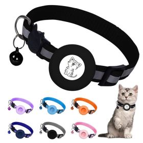 Apple Airtag Tracker Protective Cover Anti-missing Pet Positioning Collar Cat Reflective Bell Collar (Color: )