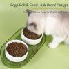 Elevated Cat Bowls, Raised Cats Ceramic Food and Water Stand Bowl Dishes for Cats Small Dogs or Puppy, 15Â¬âˆž Tilted Anti Vomiting Stress Free Feeder De