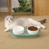 Elevated Cat Bowls, Raised Cats Ceramic Food and Water Stand Bowl Dishes for Cats Small Dogs or Puppy, 15Â¬âˆž Tilted Anti Vomiting Stress Free Feeder De