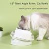 Elevated Cat Bowls, Raised Cats Ceramic Food and Water Stand Bowl Dishes for Cats Small Dogs or Puppy, 15Â¬âˆž Tilted Anti Vomiting Stress Free Feeder De