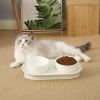 Elevated Cat Bowls, Raised Cats Ceramic Food and Water Stand Bowl Dishes for Cats Small Dogs or Puppy, 15Â¬âˆž Tilted Anti Vomiting Stress Free Feeder De